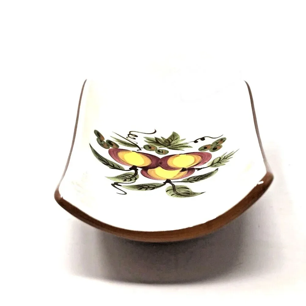 Stangl Apple Delight Footed Server Vintage 1960's MCM Hand Painted Unique Shape
